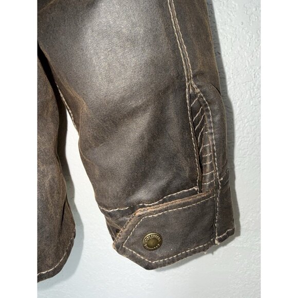 VTG Columbia Bomber Jacket Brown Cotton Full Zip Lined Outdoor Mens 2XL Dress Z - Picture 8 of 9